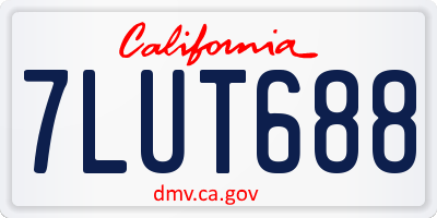 CA license plate 7LUT688