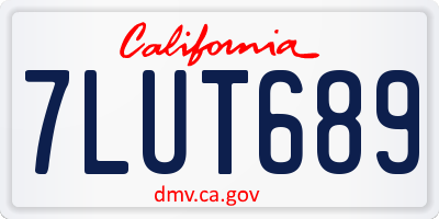 CA license plate 7LUT689