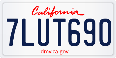 CA license plate 7LUT690