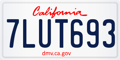 CA license plate 7LUT693