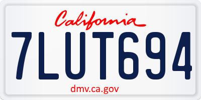 CA license plate 7LUT694