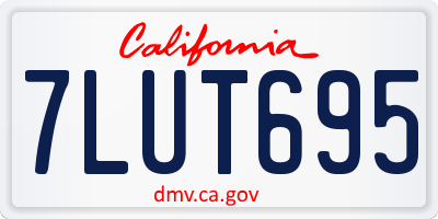 CA license plate 7LUT695