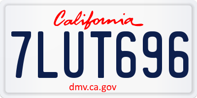 CA license plate 7LUT696