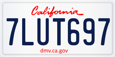 CA license plate 7LUT697