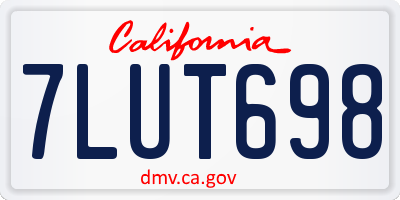 CA license plate 7LUT698