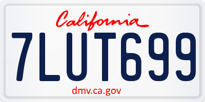 CA license plate 7LUT699