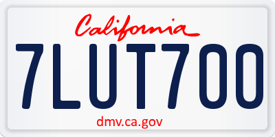 CA license plate 7LUT700