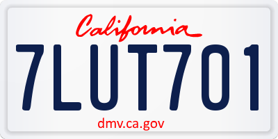CA license plate 7LUT701