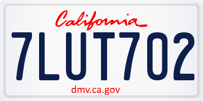 CA license plate 7LUT702