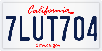 CA license plate 7LUT704