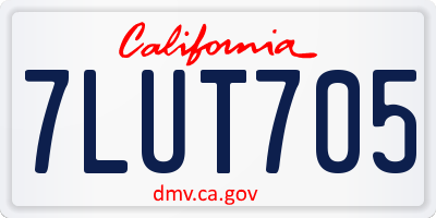 CA license plate 7LUT705