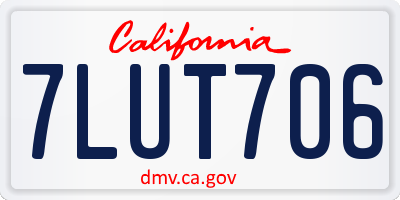 CA license plate 7LUT706
