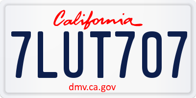 CA license plate 7LUT707