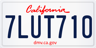 CA license plate 7LUT710