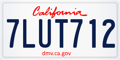 CA license plate 7LUT712