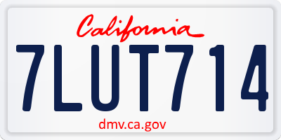 CA license plate 7LUT714
