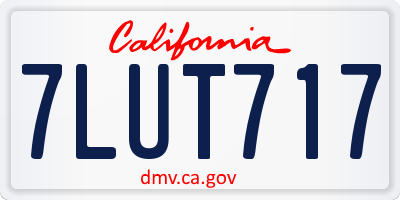 CA license plate 7LUT717