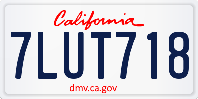 CA license plate 7LUT718