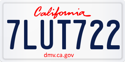 CA license plate 7LUT722