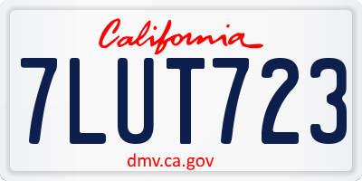 CA license plate 7LUT723