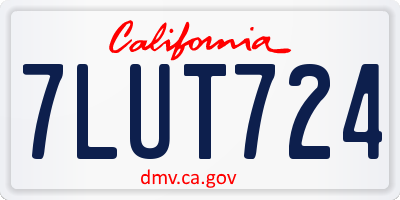 CA license plate 7LUT724