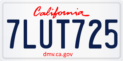 CA license plate 7LUT725