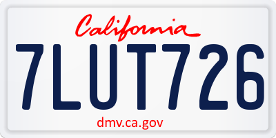 CA license plate 7LUT726