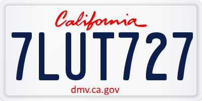CA license plate 7LUT727