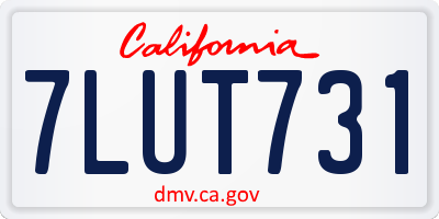 CA license plate 7LUT731