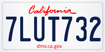 CA license plate 7LUT732