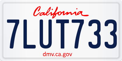 CA license plate 7LUT733