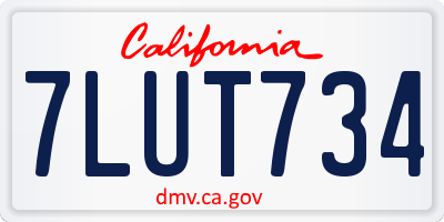 CA license plate 7LUT734