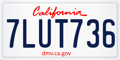 CA license plate 7LUT736