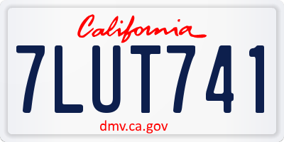 CA license plate 7LUT741
