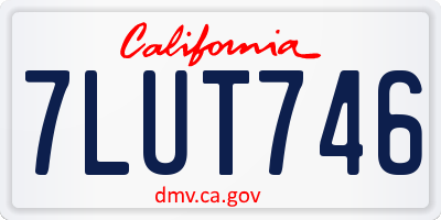 CA license plate 7LUT746
