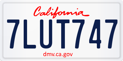 CA license plate 7LUT747