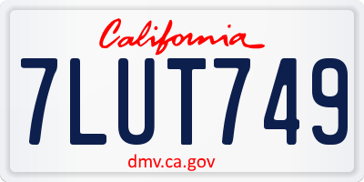 CA license plate 7LUT749