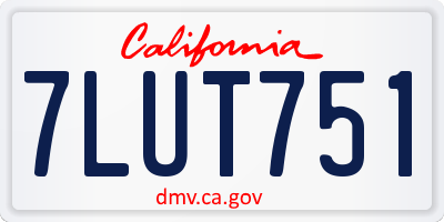 CA license plate 7LUT751