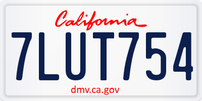 CA license plate 7LUT754