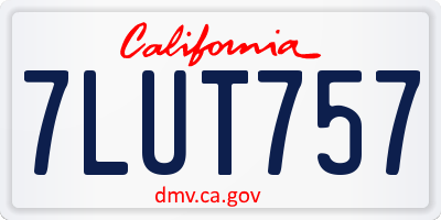 CA license plate 7LUT757