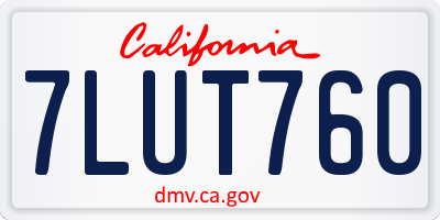 CA license plate 7LUT760