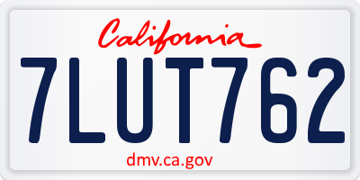 CA license plate 7LUT762