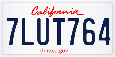 CA license plate 7LUT764