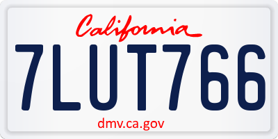 CA license plate 7LUT766