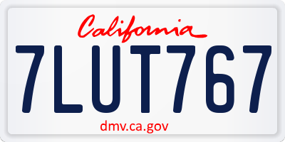CA license plate 7LUT767