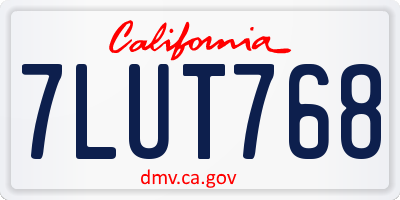 CA license plate 7LUT768