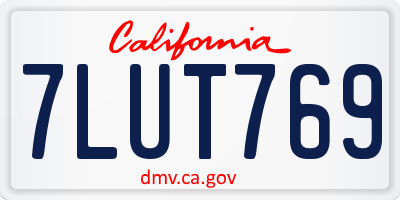 CA license plate 7LUT769