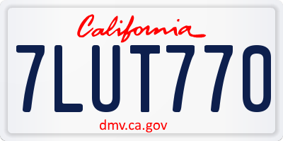CA license plate 7LUT770