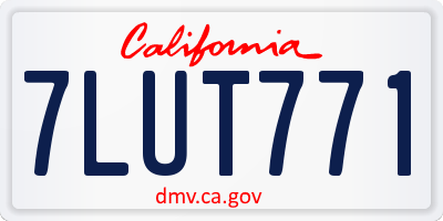 CA license plate 7LUT771