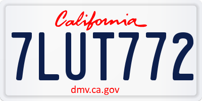 CA license plate 7LUT772